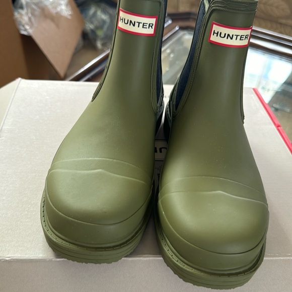 Hunter Commando Chelsea Boot Utility Green 5 M